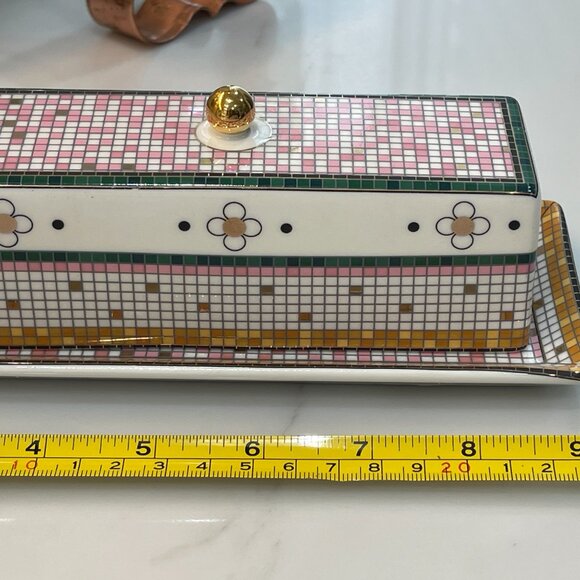 Anthropologie Mosaic Butterfly Butter Dish – Pink & Gold-NEW - Picture 14 of 14